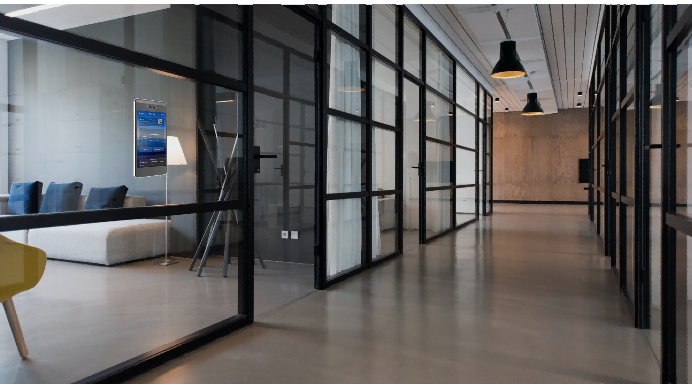 智慧會(huì)議室 辦公走廊場(chǎng)景 武智科技 智能門(mén)禁終端 智慧辦公空間